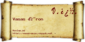 Vasas Áron névjegykártya