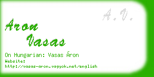 aron vasas business card